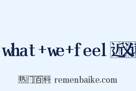 what+we+feel近义词是什么意思的图片